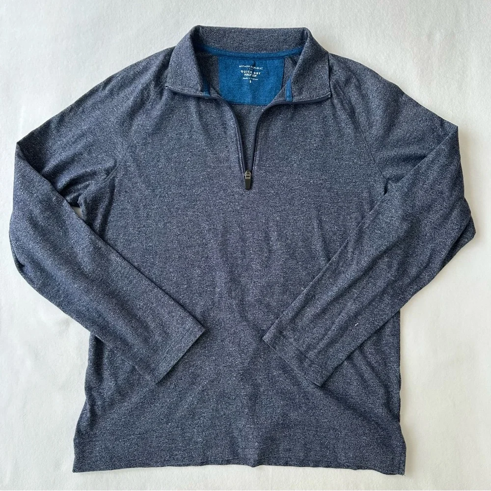 Banana Republic Men’s Blue 1/4 Zip Pullover Performance Wear Quick Dry Size S